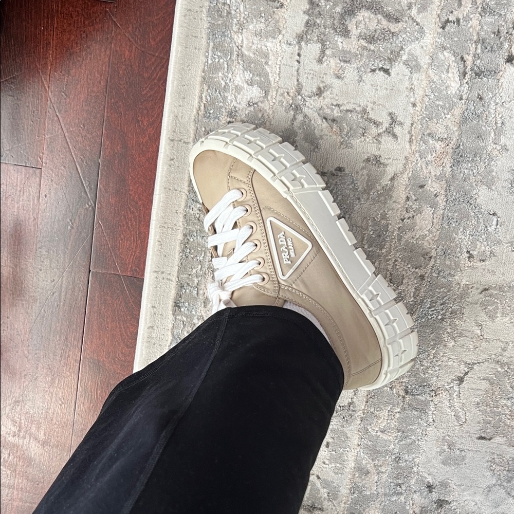 Prada Women's Cream Platform Sneakers - Picture 11 of 13